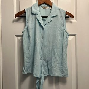 Tommy Bahama Silk Sleeveless Blouse/ Light Green/ Small (4/5)